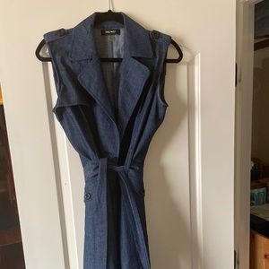 Denim front tie dress